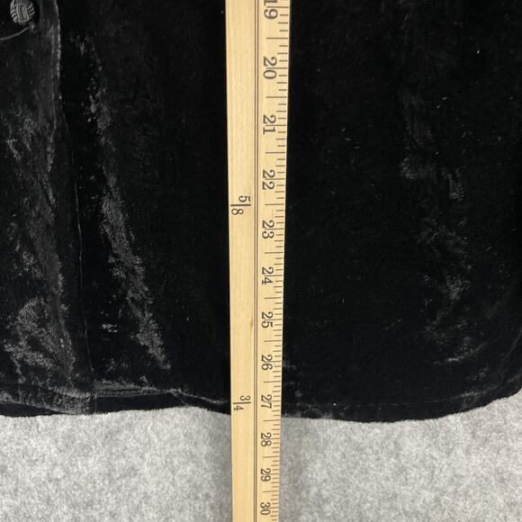 Vintage Gap Silk Blend Top Womens M Black Crushed Velvet Knot Button Hong Kong - Picture 6 of 16